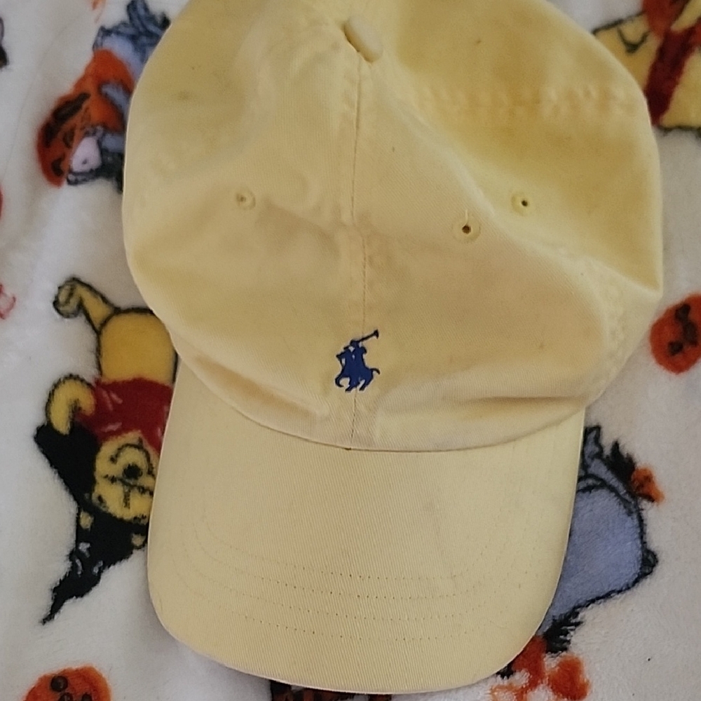 Ralph Lauren Pale Yellow Polo Cap with Navy Logo